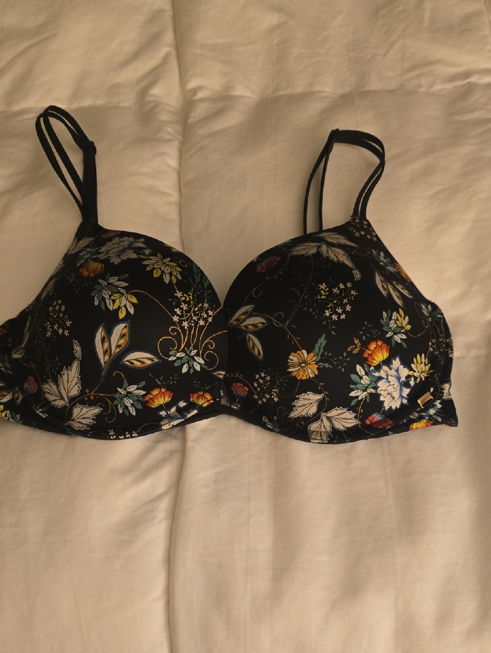 Victoria's Secret Black Floral Underwire Bra 32DD
